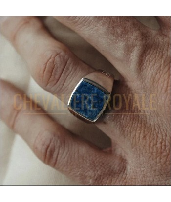 Chevalière Homme Argent Massif avec Lapis Bleu - Sagesse JUSQU'A -70%! 