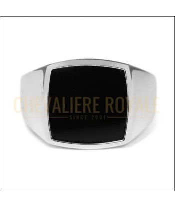 Chevalière Homme Argent Massif Onyx Noir - Élégance Ténébreuse Véritable concentré