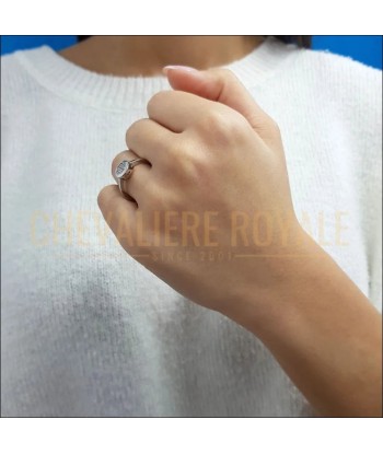 Bague de promesse - Un Chef-d'Œuvre de Design Ovale Or 14 carats destockage