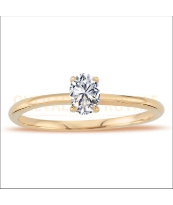 Bague de Promesse Diamant Ovale 0,30 Carat en Or Rouge 14K Economisez 