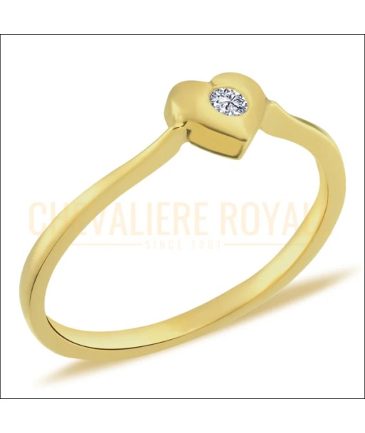 La Promesse Étincelante : Bague Cœur  Diamant Couleur G 0,05 carat Paris Déstockage Promo