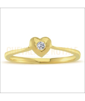 La Promesse Étincelante : Bague Cœur  Diamant Couleur G 0,05 carat Paris Déstockage Promo