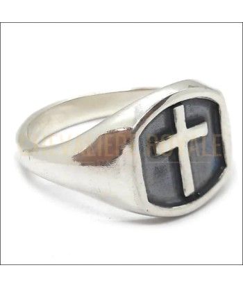 Bague Chevalière Unique :  Symbole Chrétien Spirituel une grave pollution 