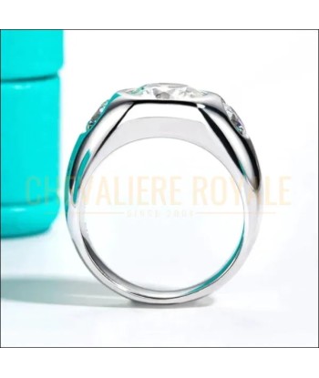 Chevalière Homme Argent 18K: Élégance Diamantée Moderne Véritable concentré