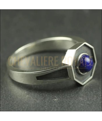 Style Unique: Bague Chevalière Lapis 5x5mm Jusqu'à 80% De Réduction