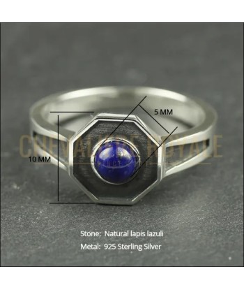 Style Unique: Bague Chevalière Lapis 5x5mm Jusqu'à 80% De Réduction