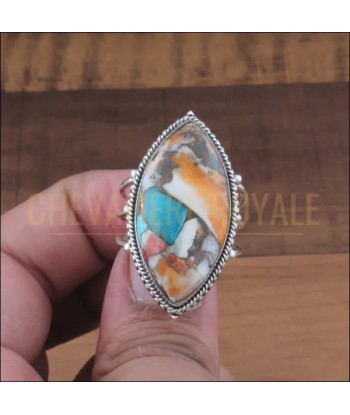 Chevalière Femme Argent: Élégance Intemporelle Oyster Turquoise de pas cher