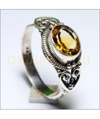 Chevalière Femme en Citrine - Conception Unique pas cher