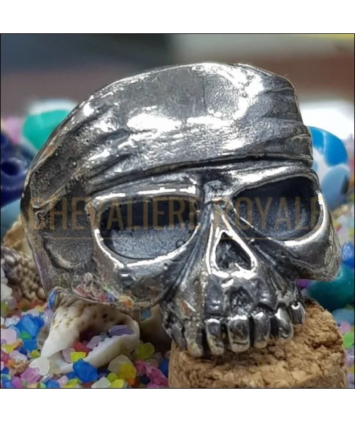 Chevalière Tête de Mort Johnny Deep - Bandana Skull Ring en Argent 50-70% off 