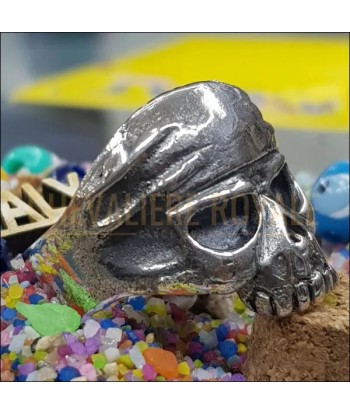 Chevalière Tête de Mort Johnny Deep - Bandana Skull Ring en Argent 50-70% off 