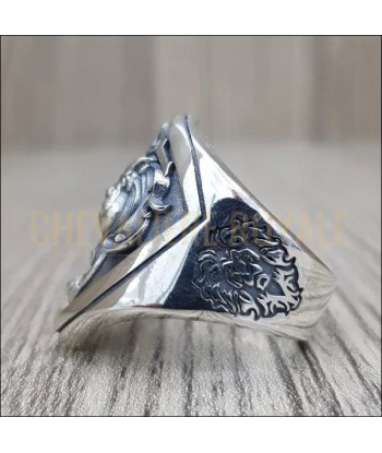 Chevalière Argent Massif 925 - Design Unique Tête de Lion à prix réduit toute l'année