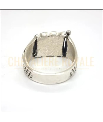 Chevalière Moderne Drapeau Marocain - Bague en Argent Massif Véritable concentré