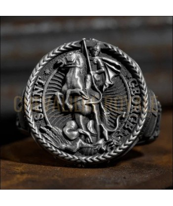 Chevalière - Saint Georges et le Dragon | Bague Artisanale suggérées chez