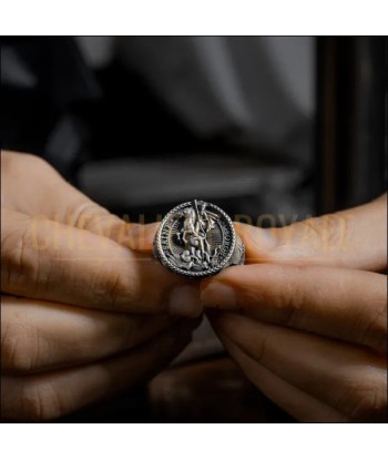 Chevalière - Saint Georges et le Dragon | Bague Artisanale suggérées chez