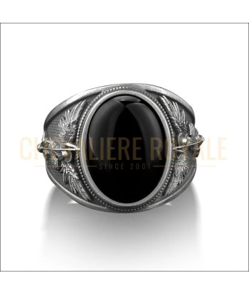 Bague Onyx Noir Archange Saint Michael france