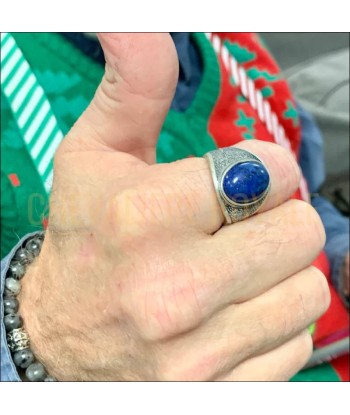 Bague Argent Arbre de vie et Pierre Lapis-Lazuli livraison gratuite