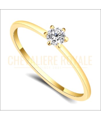 Symbole d'Amour : Bague de Promesse en Or Jaune et Moissanite hantent personnes