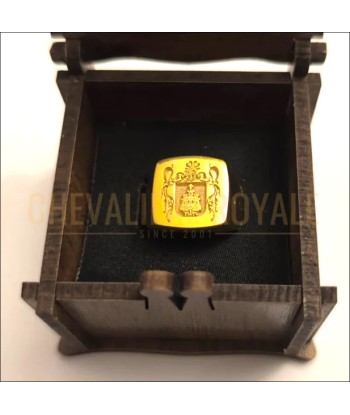 Bague personnalisée plaquée or de forme carrée 15X15 Paris Déstockage Promo