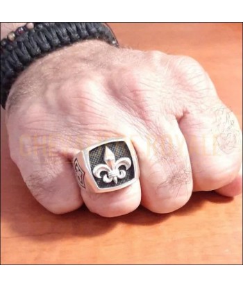 Chevalière homme artisanale en argent massif style années 1950 l'achat 