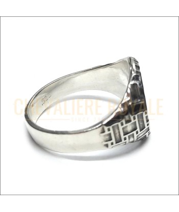 Bague Chevalière Ovale Homme Argent Croix Maçonnique une grave pollution 