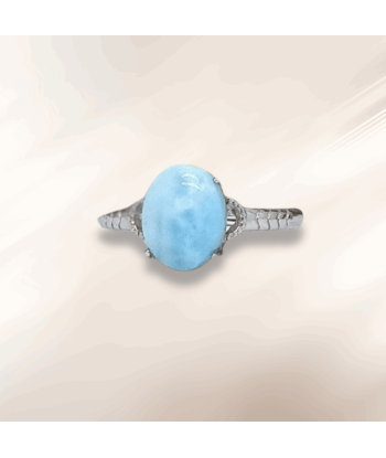 Bague réglable en Larimar (BAG27-2) une grave pollution 