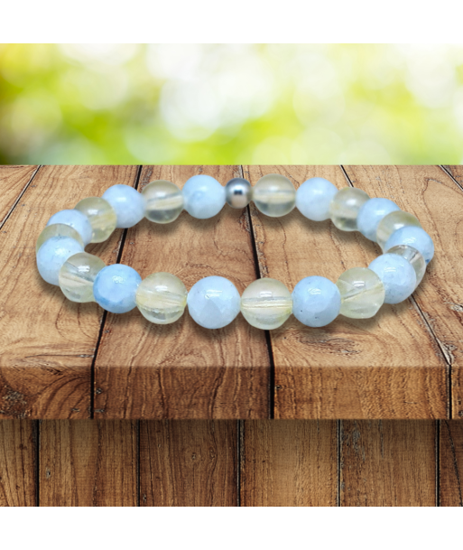 Bracelet  en Citrine et Célestine bleue En savoir plus