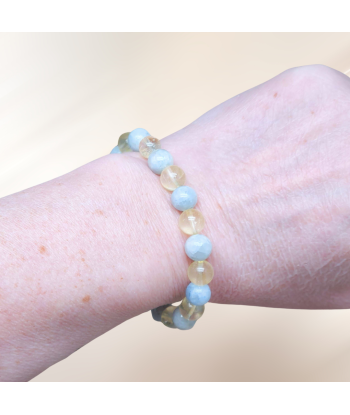 Bracelet  en Citrine et Célestine bleue En savoir plus