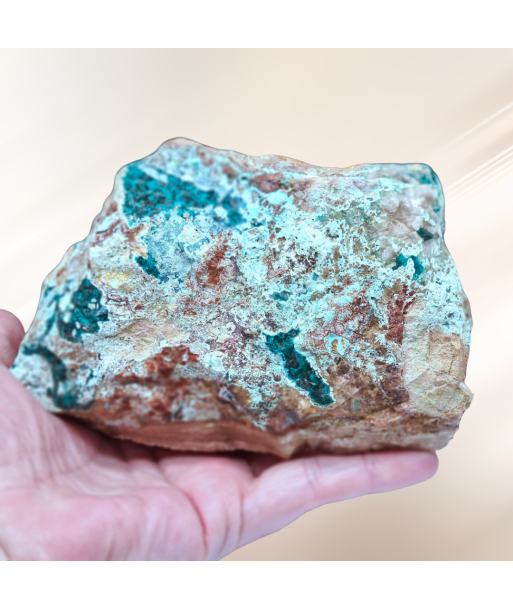 Dioptase brute avec Planchéite, Shattuckite, Cérusite brute (MB432-1) à prix réduit toute l'année