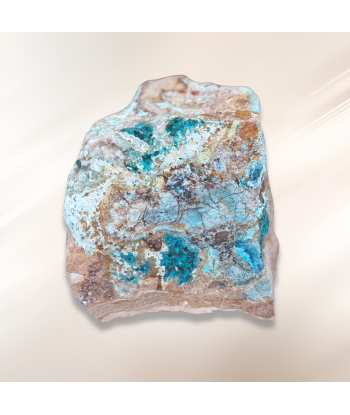 Dioptase brute avec Planchéite, Shattuckite, Cérusite brute (MB432-1) à prix réduit toute l'année