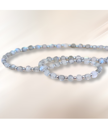 Bracelet triple tour et collier en Labradorite (COLBR23-01) la livraison gratuite