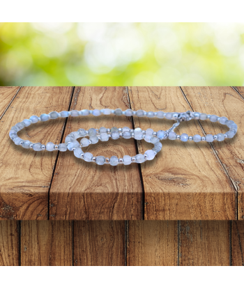 Bracelet triple tour et collier en Labradorite (COLBR23-01) la livraison gratuite