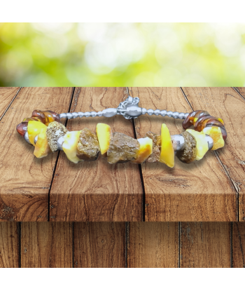 Bracelet en Ambre brute et polie solde