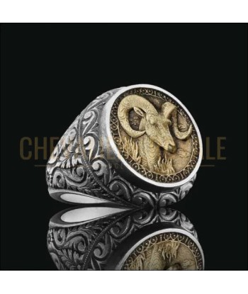 Chevalière artisanale argent massif zodiaque bélier horoscope la livraison gratuite