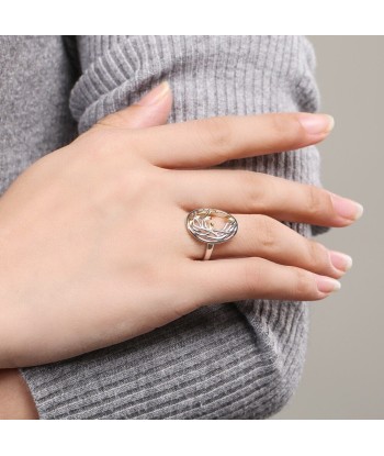 Bague Arbre De Vie Et Feuilles D'Or En Argent 925 pas cheres