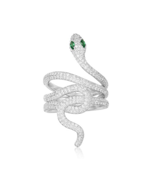 Bague Serpent Zircon Raffiné (Argent) Pour