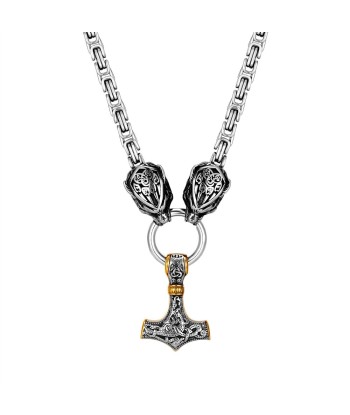 Collier Viking Marteau De Thor Et Loups de technologie