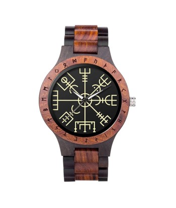 Montre Viking Vegvisir en Bois Les êtres humains sont 