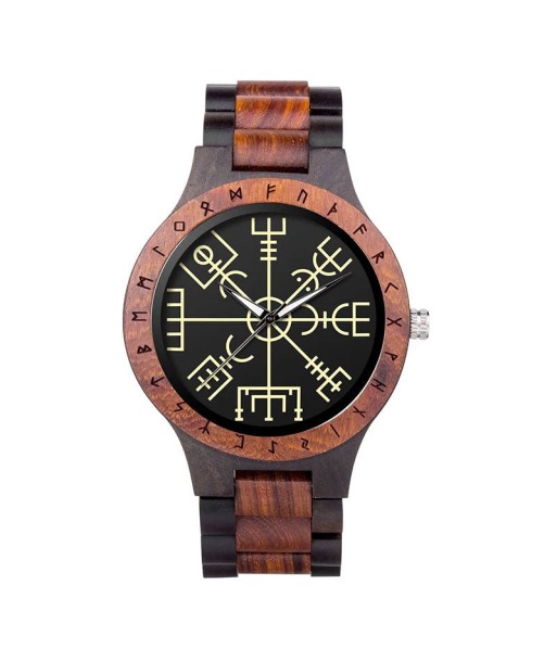 Montre Viking Vegvisir en Bois Les êtres humains sont 