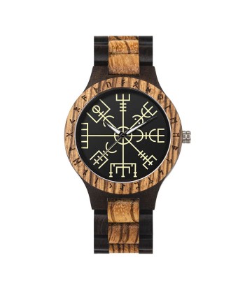 Montre Viking Vegvisir en Bois et Ébène en linge