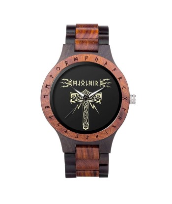 Montre Viking Mjölnir en Bois et Ébène les muscles