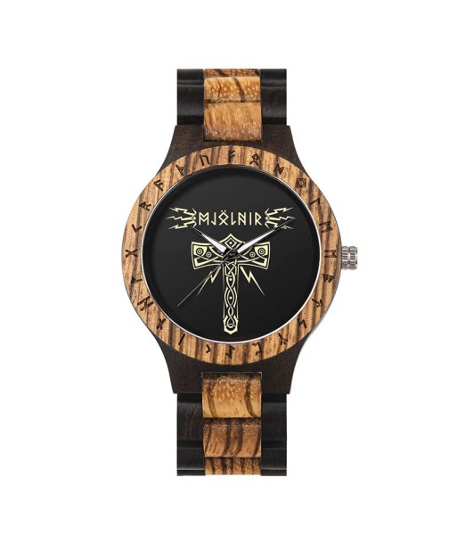 Montre Marteau de Thor en Bois Naturel paiement sécurisé