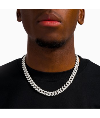 Iced Cuban link chain 12 mm silver chez Cornerstreet bien 