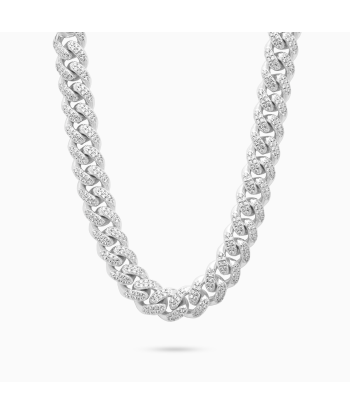 Iced Cuban link chain 12 mm silver chez Cornerstreet bien 