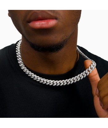 Iced Cuban link chain 12 mm silver chez Cornerstreet bien 