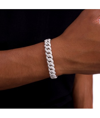 Iced Cuban link bracelet 10 mm silver plus qu'un jeu 