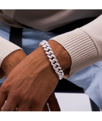 Iced Cuban link bracelet 12 mm silver est présent 