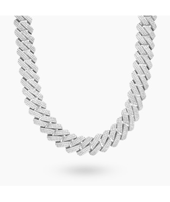 Prong link chain 19 mm silver pas cher