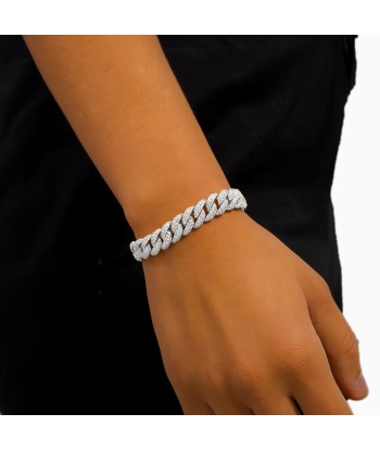 Iced Cuban link bracelet 10 mm silver l'achat 