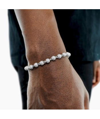 Bead link bracelet 6mm silver votre