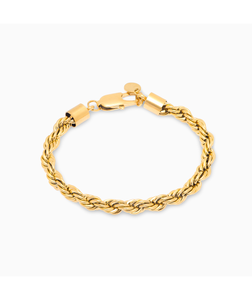 Rope bracelet 6 mm gold pas cher 